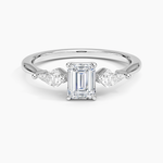 Luxe Cometa Three Stone Diamond Ring (1/3 ct. tw.) Platinum Emerald Engagement Ring