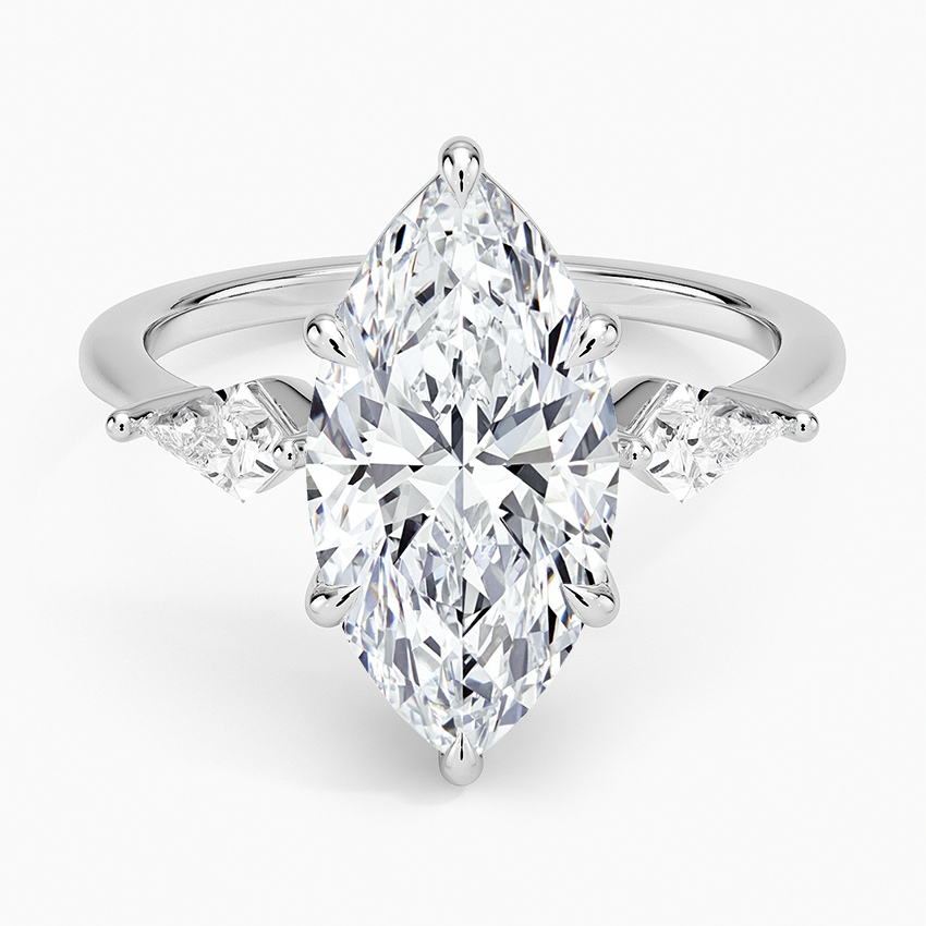 Luxe Cometa Three Stone Diamond Ring (1/3 ct. tw.) Platinum Marquise Engagement Ring