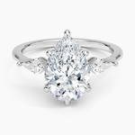 Luxe Cometa Three Stone Diamond Ring (1/3 ct. tw.) Platinum Pear Engagement Ring