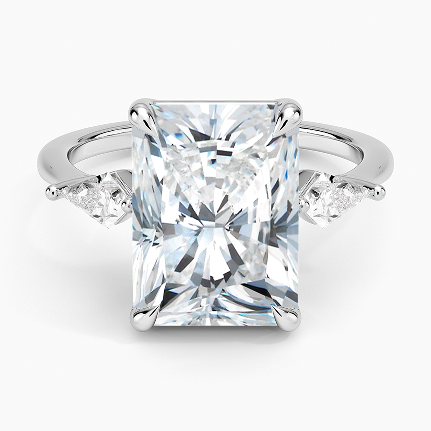 Luxe Cometa Three Stone Diamond Ring (1/3 ct. tw.) Platinum Radiant Engagement Ring