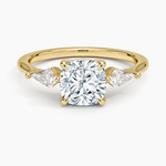 Luxe Cometa Three Stone Diamond Ring (1/3 ct. tw.) Yellow Gold 18k Cushion Engagement Ring