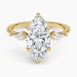 Luxe Cometa Three Stone Diamond Ring (1/3 ct. tw.) Yellow Gold 18k Marquise Engagement Ring