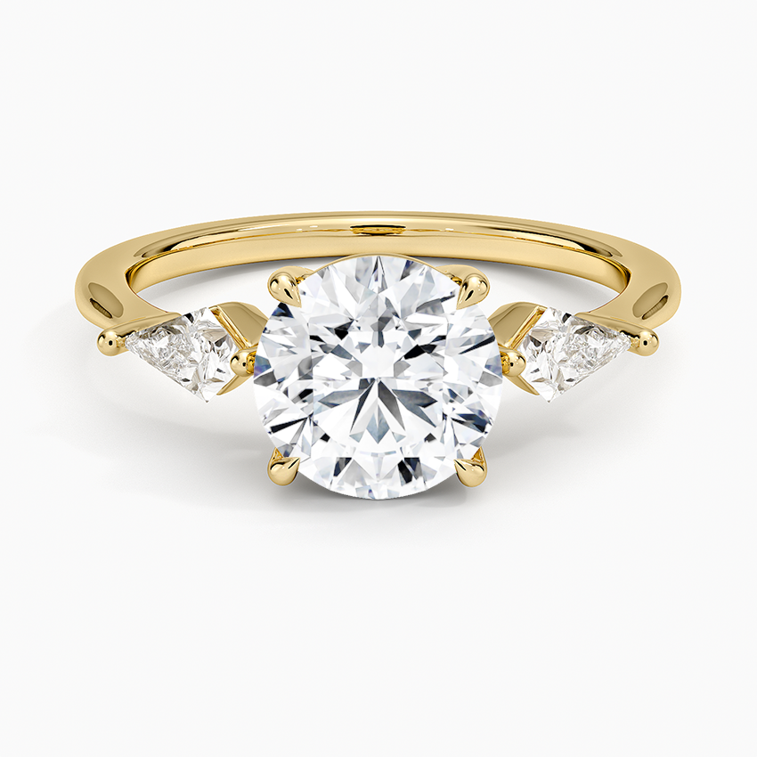 Luxe Cometa Three Stone Diamond Ring (1/3 ct. tw.) Yellow Gold 18k Round Engagement Ring