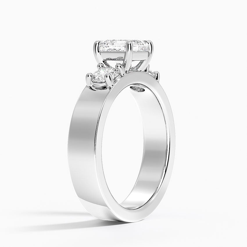 Peyton Three Stone Diamond Ring (1/2 ct. tw.) Platinum Asscher Engagement Ring