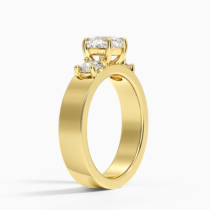 Peyton Three Stone Diamond Ring (1/2 ct. tw.) Yellow Gold 18k Cushion Engagement Ring
