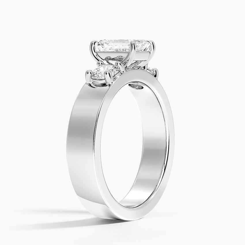 Peyton Three Stone Diamond Ring (1/2 ct. tw.) Platinum Emerald Engagement Ring