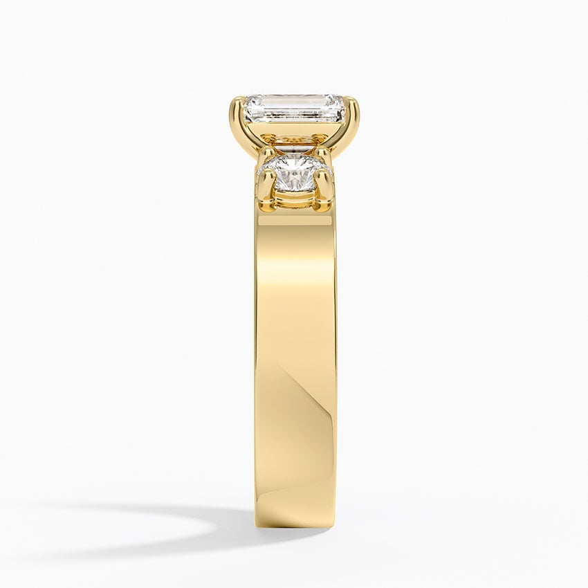 Peyton Three Stone Diamond Ring (1/2 ct. tw.) Yellow Gold 18k Emerald Engagement Ring