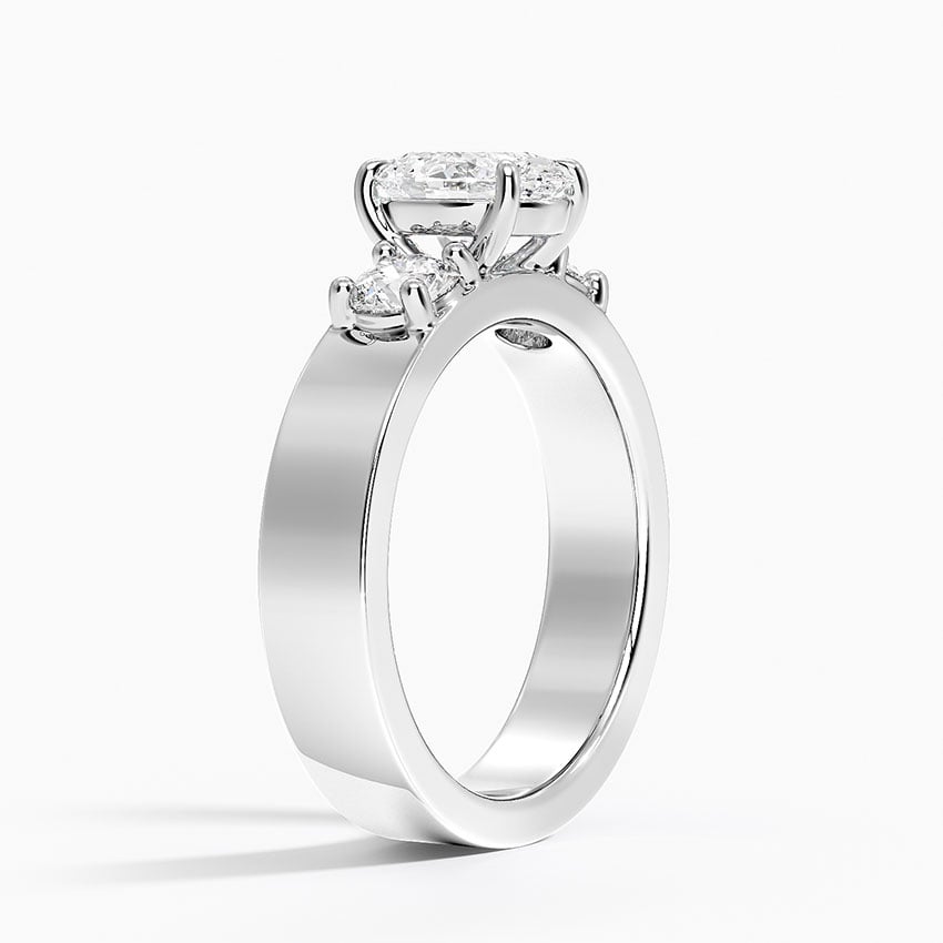 Peyton Three Stone Diamond Ring (1/2 ct. tw.) Platinum Oval Engagement Ring