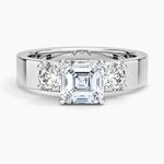 Peyton Three Stone Diamond Ring (1/2 ct. tw.) Platinum Asscher Engagement Ring