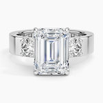 Peyton Three Stone Diamond Ring (1/2 ct. tw.) Platinum Emerald Engagement Ring