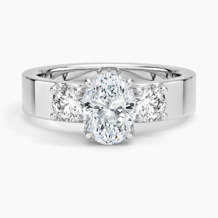 Peyton Three Stone Diamond Ring (1/2 ct. tw.) Platinum Oval Engagement Ring