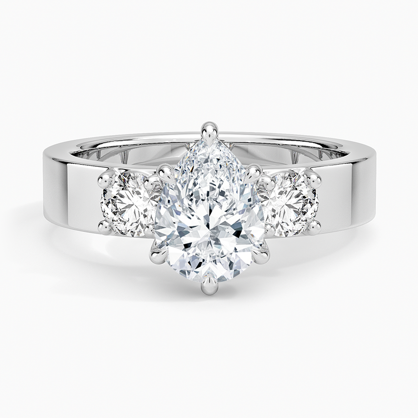 Peyton Three Stone Diamond Ring (1/2 ct. tw.) Platinum Pear Engagement Ring