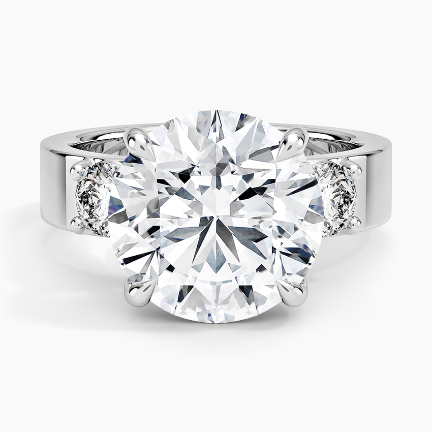 Peyton Three Stone Diamond Ring (1/2 ct. tw.) Platinum Round Engagement Ring