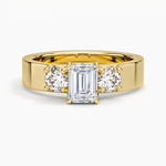 Peyton Three Stone Diamond Ring (1/2 ct. tw.) Yellow Gold 18k Emerald Engagement Ring