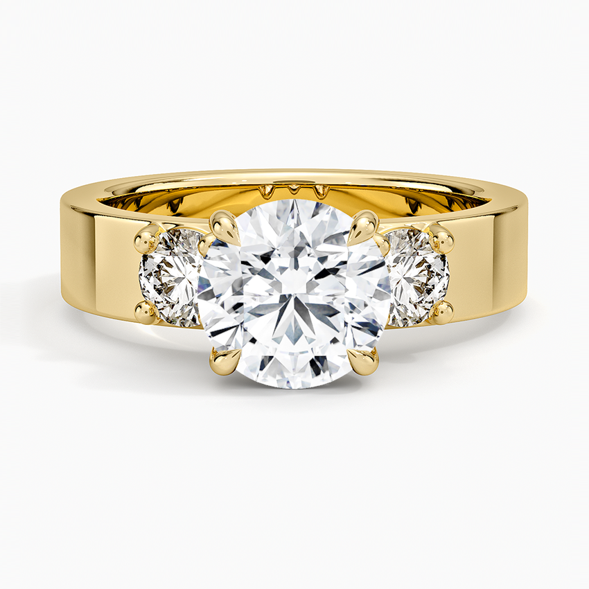 Peyton Three Stone Diamond Ring (1/2 ct. tw.) Yellow Gold 18k Round Engagement Ring