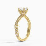 Rose Thorn Diamond Ring Yellow Gold 18k Asscher Engagement Ring