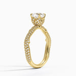 Rose Thorn Diamond Ring Yellow Gold 18k Cushion Engagement Ring