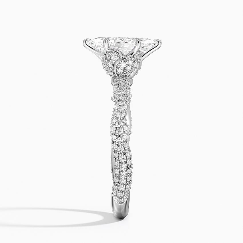 Rose Thorn Diamond Ring Platinum Marquise Engagement Ring