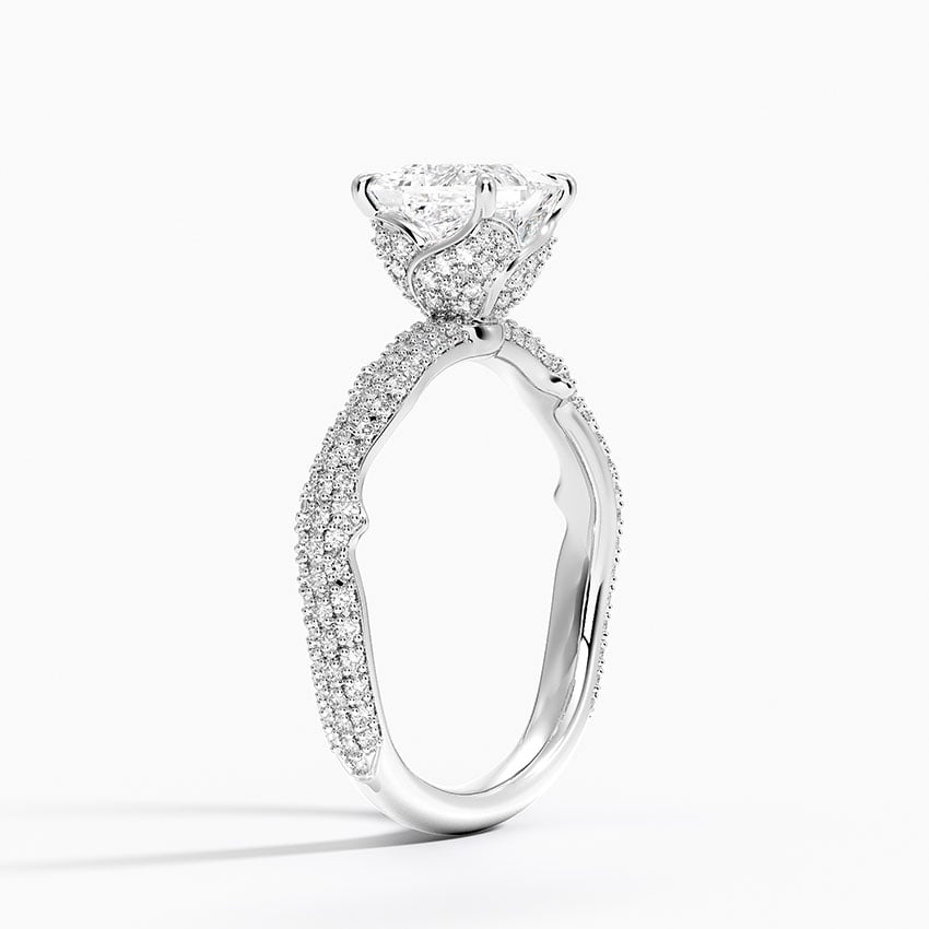 Rose Thorn Diamond Ring Platinum Princess Engagement Ring