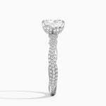 Rose Thorn Diamond Ring Platinum Radiant Engagement Ring