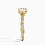 Rose Thorn Diamond Ring Yellow Gold 18k Radiant Engagement Ring