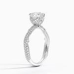 Rose Thorn Diamond Ring Platinum Round Engagement Ring
