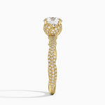 Rose Thorn Diamond Ring Yellow Gold 18k Round Engagement Ring