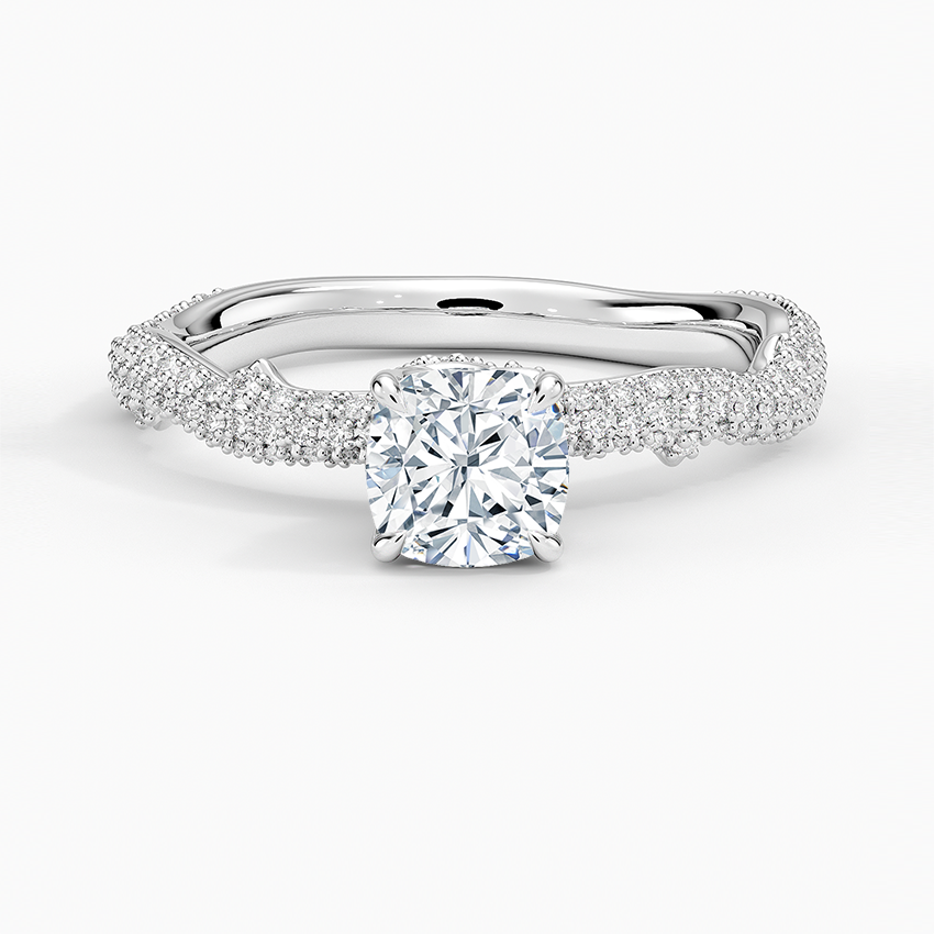 Rose Thorn Diamond Ring Platinum Cushion Engagement Ring