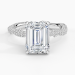 Rose Thorn Diamond Ring Platinum Emerald Engagement Ring