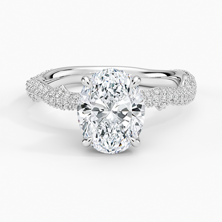 Rose Thorn Diamond Ring Platinum Oval Engagement Ring