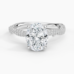 Rose Thorn Diamond Ring Platinum Oval Engagement Ring