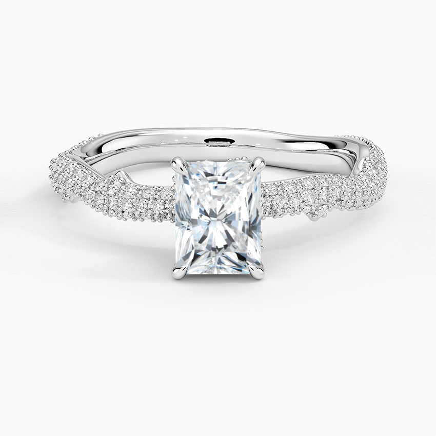 Rose Thorn Diamond Ring Platinum Radiant Engagement Ring