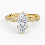 Rose Thorn Diamond Ring Yellow Gold 18k Marquise Engagement Ring