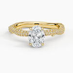 Rose Thorn Diamond Ring Yellow Gold 18k Oval Engagement Ring