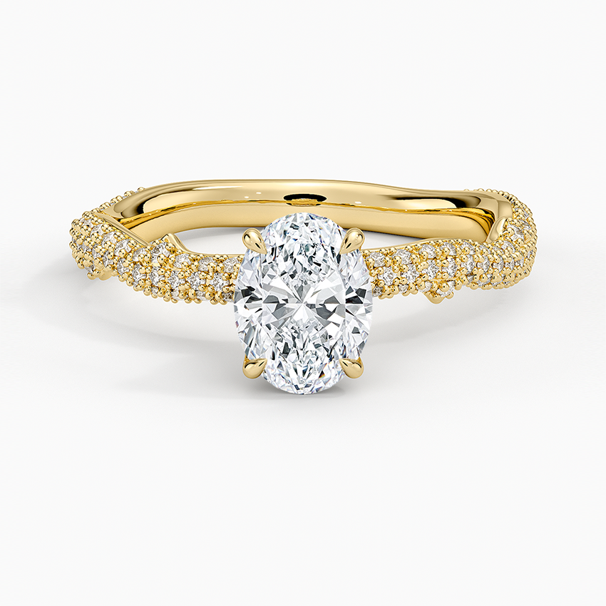 Rose Thorn Diamond Ring Yellow Gold 18k Oval Engagement Ring