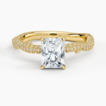 Rose Thorn Diamond Ring Yellow Gold 18k Radiant Engagement Ring