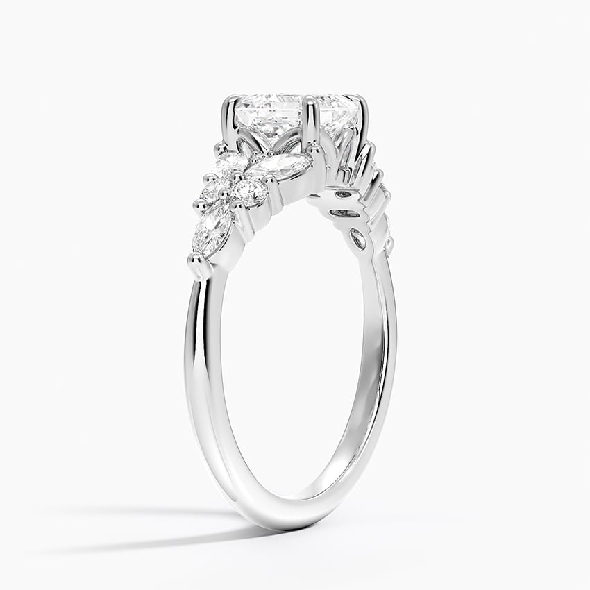Nadia Taper Diamond Ring Platinum Asscher Engagement Ring