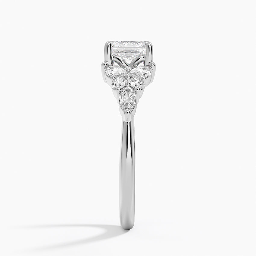 Nadia Taper Diamond Ring Platinum Asscher Engagement Ring