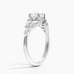 Nadia Taper Diamond Ring Platinum Cushion Engagement Ring