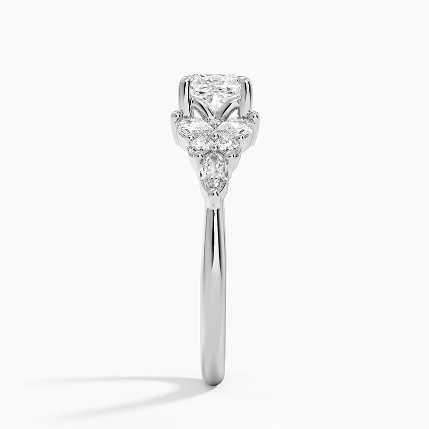Nadia Taper Diamond Ring Platinum Cushion Engagement Ring
