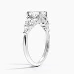 Nadia Taper Diamond Ring Platinum Emerald Engagement Ring