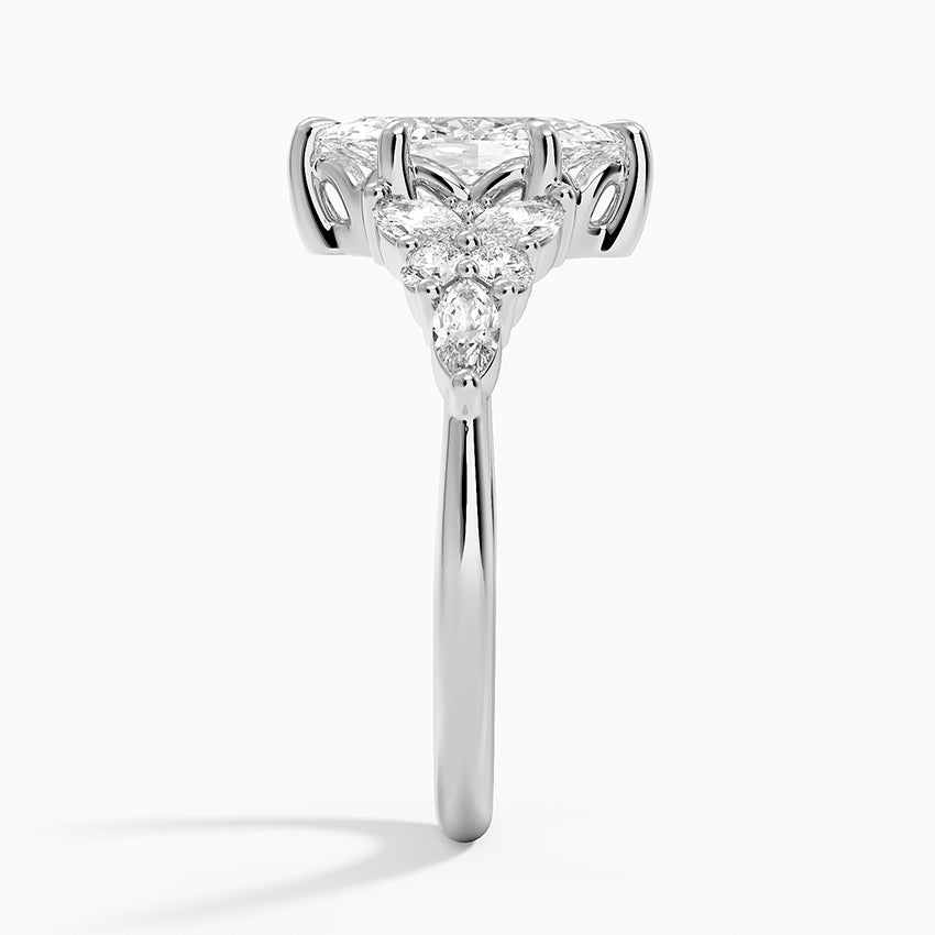 Nadia Taper Diamond Ring Platinum Marquise Engagement Ring
