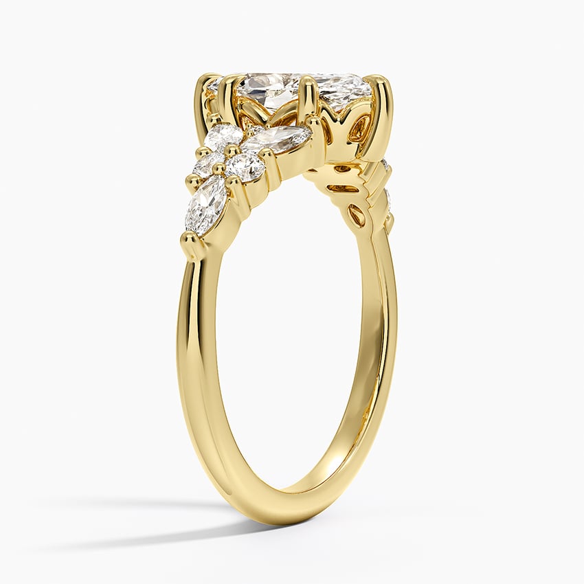 Nadia Taper Diamond Ring Yellow Gold 18k Marquise Engagement Ring
