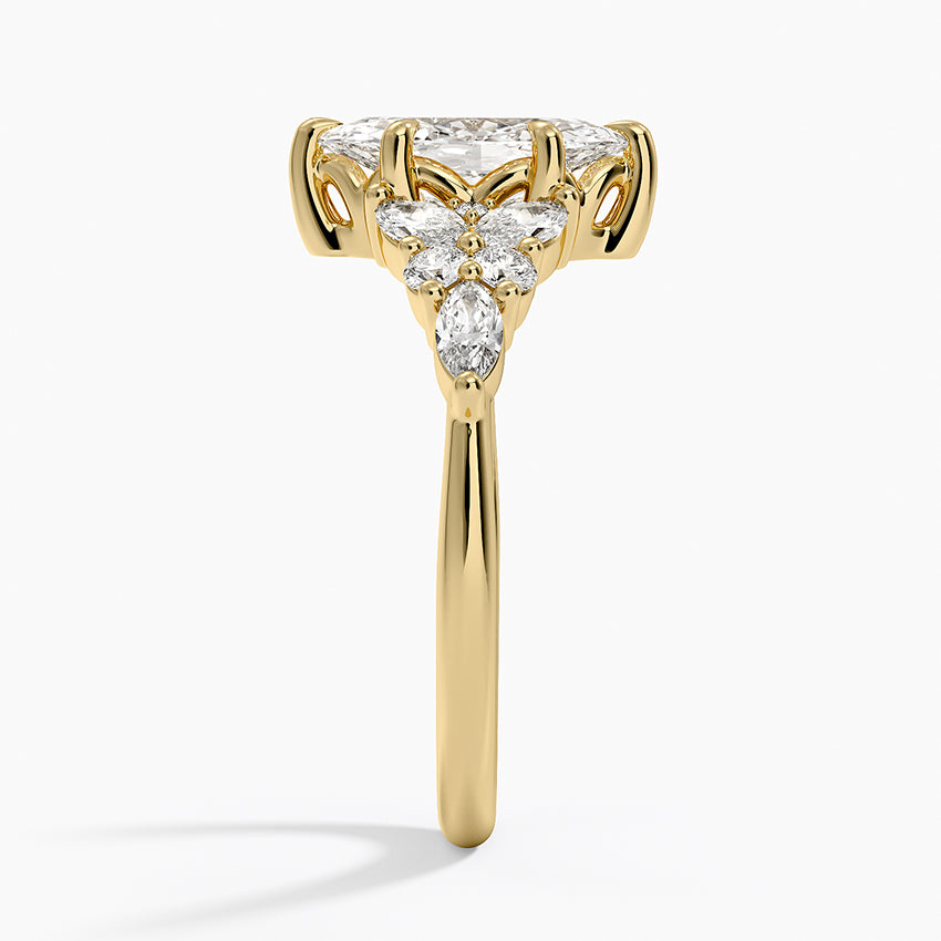 Nadia Taper Diamond Ring Yellow Gold 18k Marquise Engagement Ring