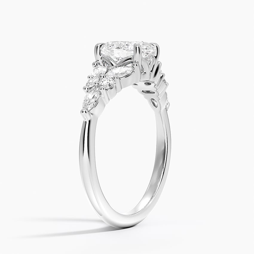Nadia Taper Diamond Ring Platinum Oval Engagement Ring