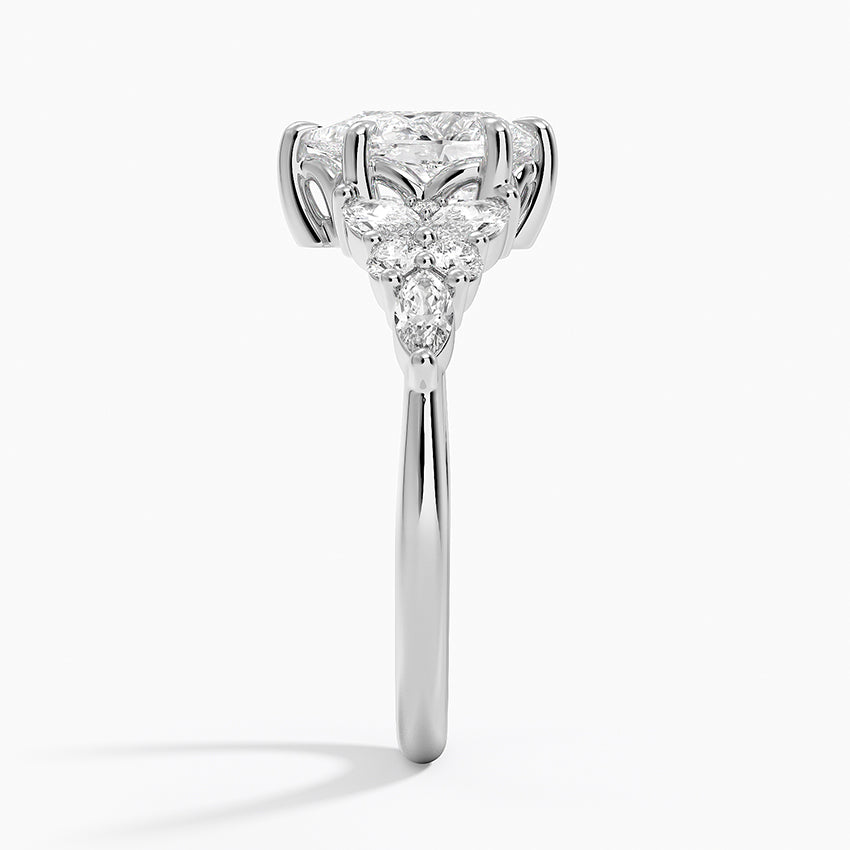Nadia Taper Diamond Ring Platinum Pear Engagement Ring