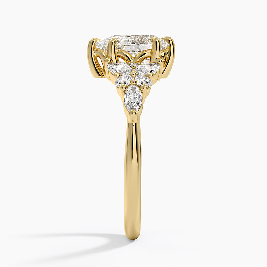 Nadia Taper Diamond Ring Yellow Gold 18k Pear Engagement Ring