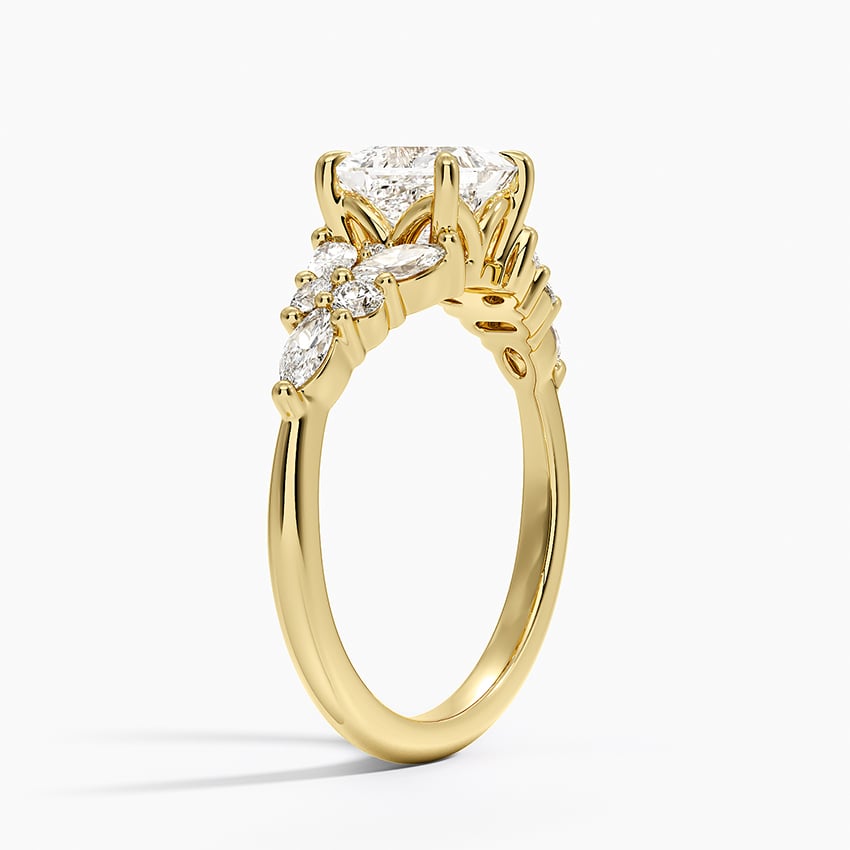 Nadia Taper Diamond Ring Yellow Gold 18k Princess Engagement Ring