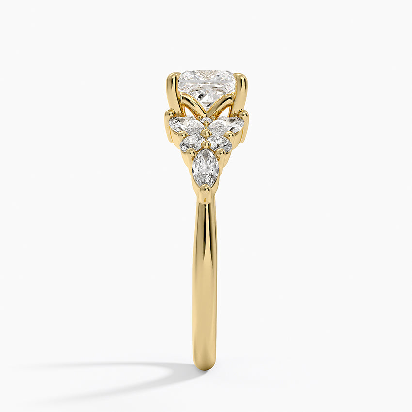 Nadia Taper Diamond Ring Yellow Gold 18k Princess Engagement Ring