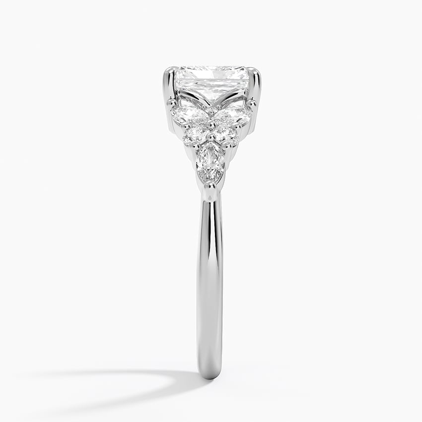 Nadia Taper Diamond Ring Platinum Radiant Engagement Ring